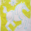 HORSEDRAWINGYELLOW.24X19.2009.MIXEDMEDIA
